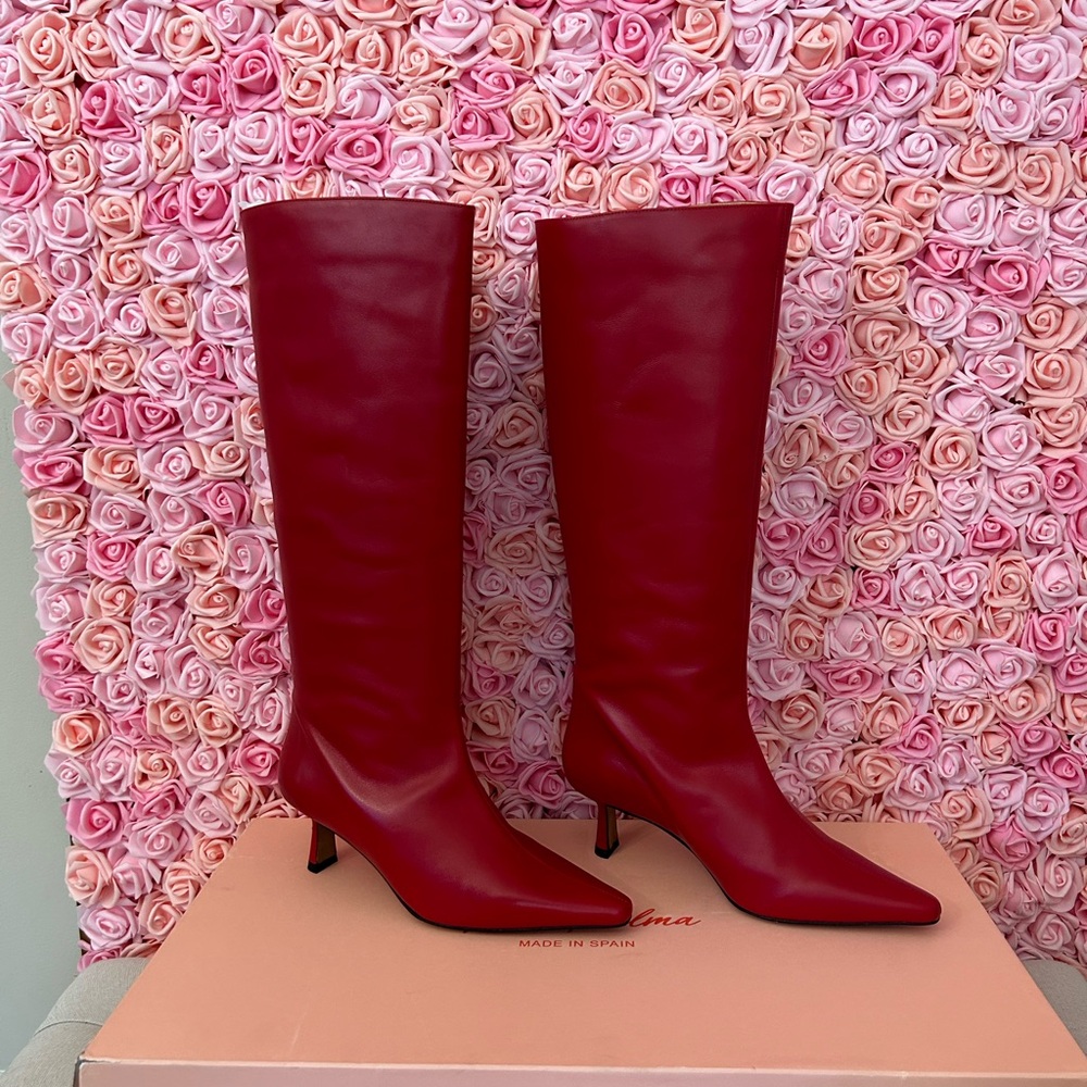 Ana Palma red leather boots